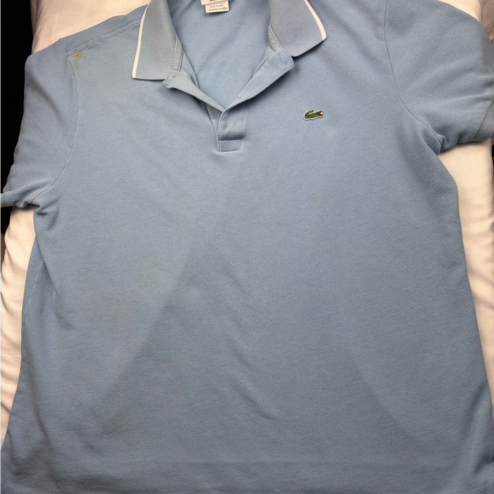 Lacoste Baby Blue Polo with White Trim